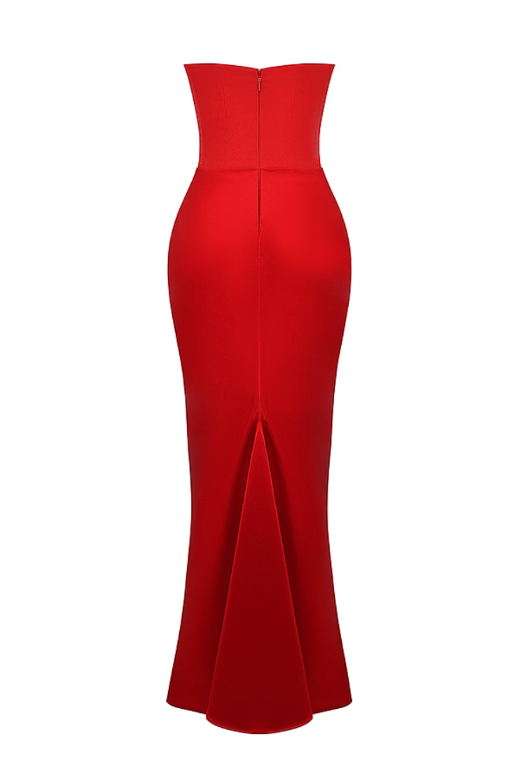 Maddison Corset Maxi dress- Red