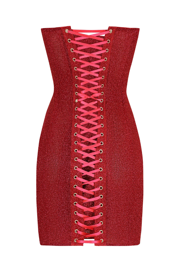 Rose Mini Corset dress- Red