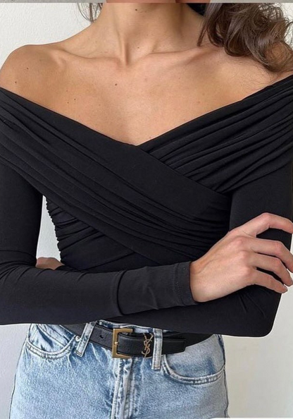 Ky Crossed Off-Shoulder Top