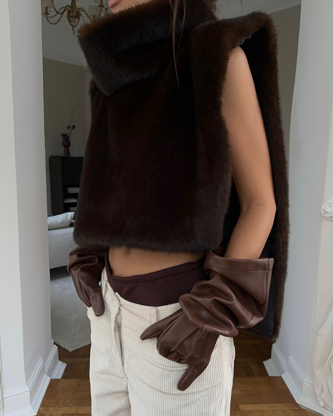 Lily Faux Fur Turtleneck Vest