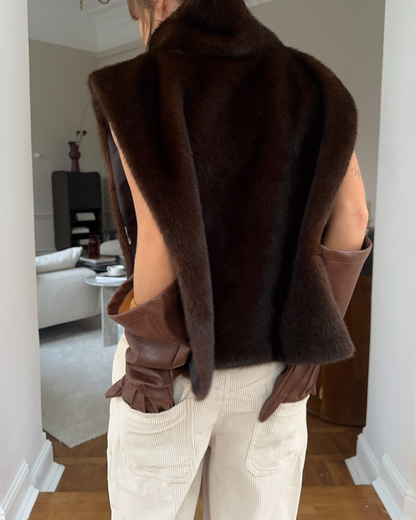 Lily Faux Fur Turtleneck Vest