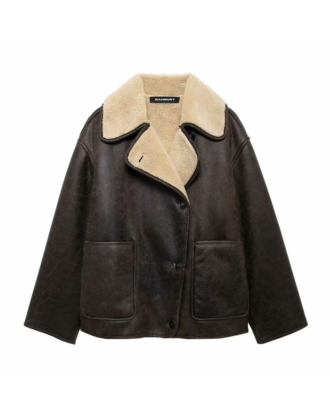 Nat Faux Brown Leather Jacket