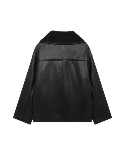 Nat Faux Brown Leather Jacket