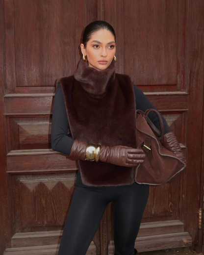 Lily Faux Fur Turtleneck Vest