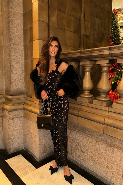 Regent Satin Lace Maxi dress