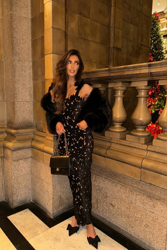 Regent Satin Lace Maxi dress