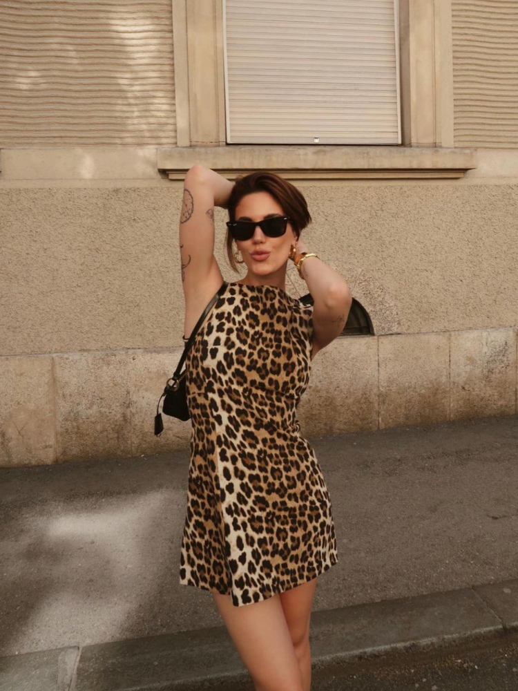 Camilla Leopard Print Mini Dress