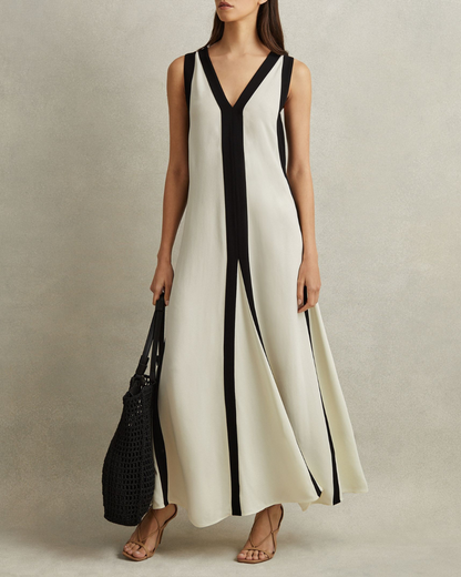 Fiona Black and white Maxi Dress