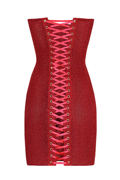 Rose Mini Corset dress- Red