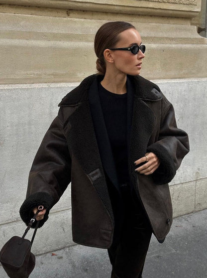 Celeste oversized Leather Jacket