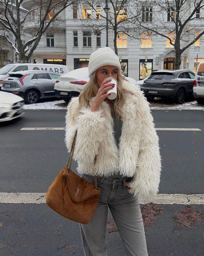 Bianca White Faux Fur Jacket