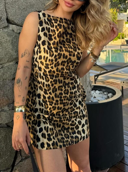 Camilla Leopard Print Mini Dress
