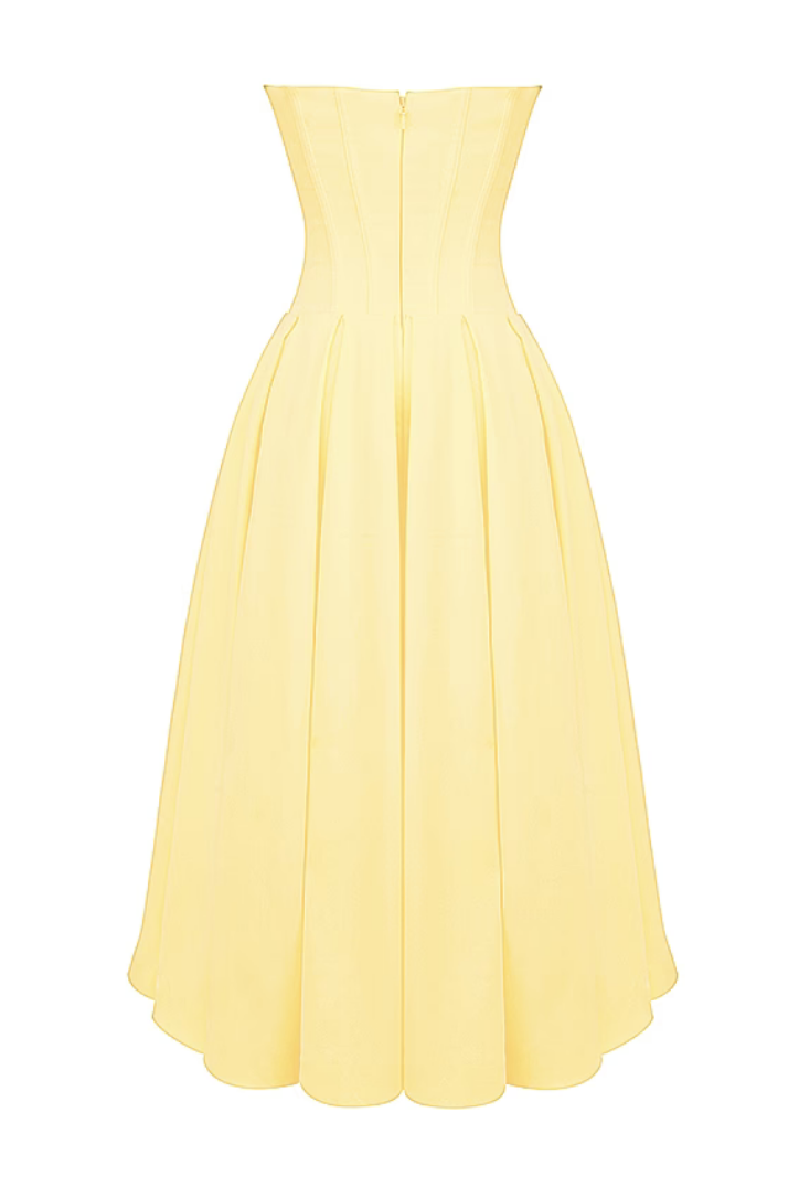 Katherine Corset Midi dress- Yellow