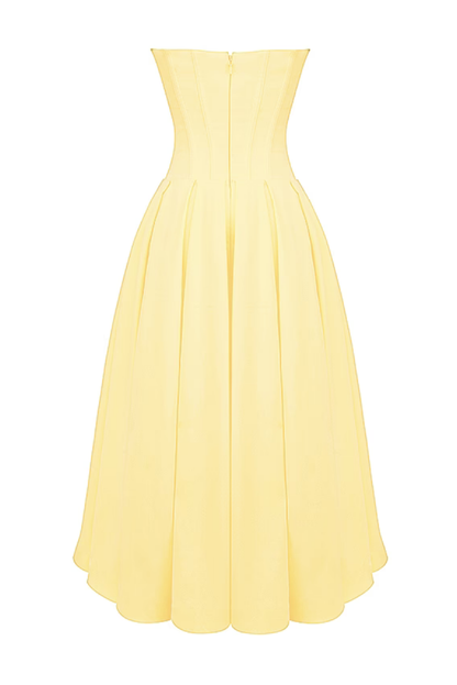 Katherine Corset Midi dress- Yellow