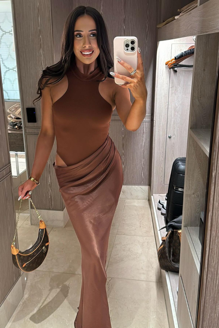 Ami brown bodycon Maxi dress