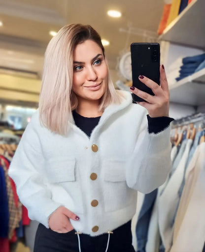 Missy Plush Hoodie white Jacket
