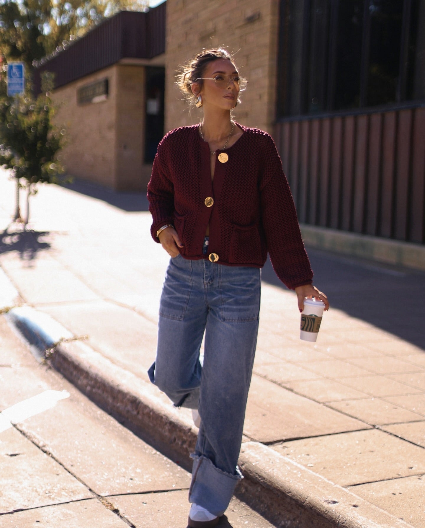 Dalena Burgundy Knit Cardigan