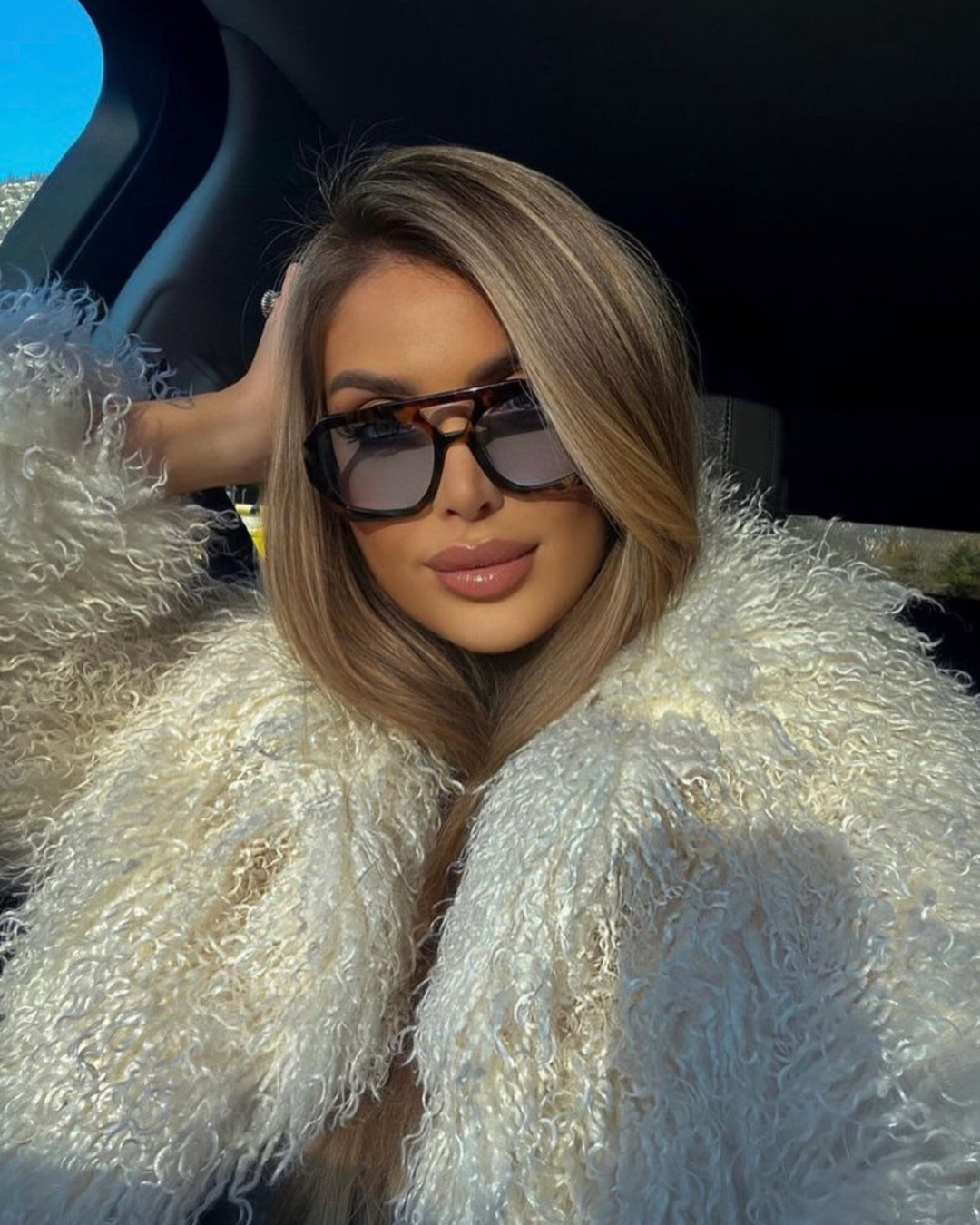 Bianca White Faux Fur Jacket