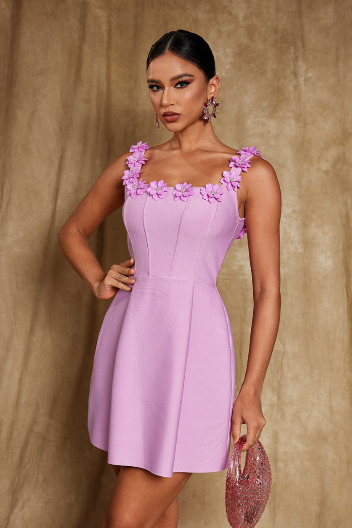 Lyanna Floral Mini dress- Pink