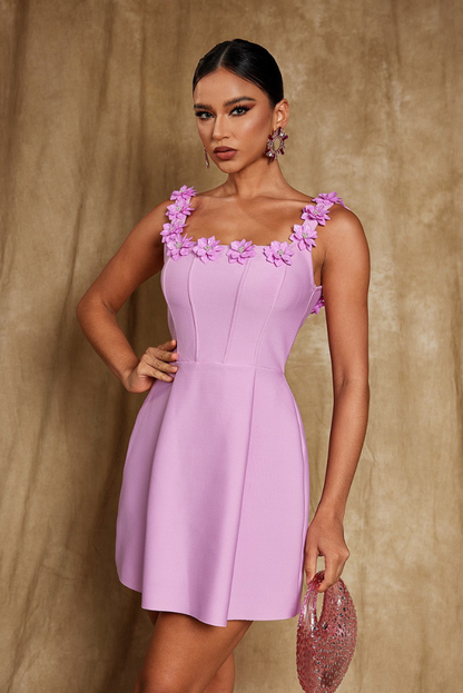 Lyanna Floral Mini dress- Pink