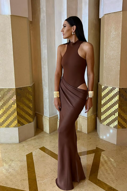 Ami brown bodycon Maxi dress