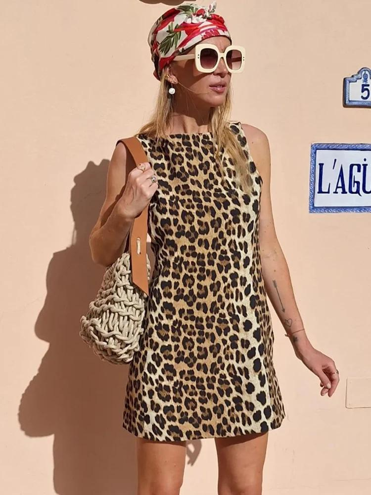 Camilla Leopard Print Mini Dress