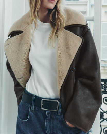 Nat Faux Brown Leather Jacket