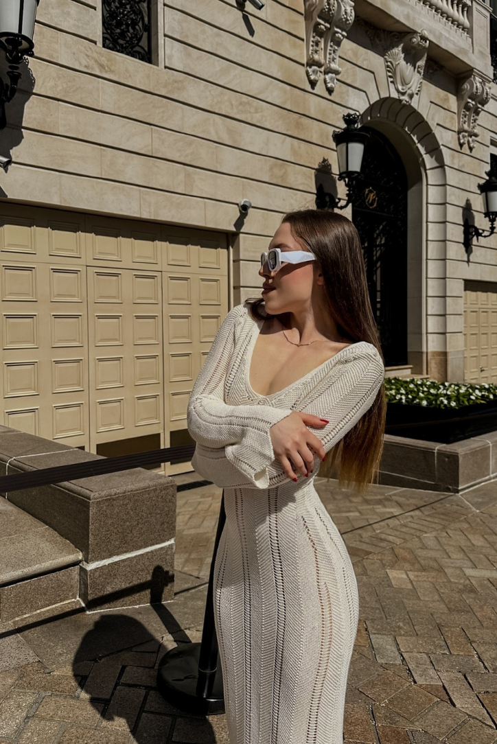 Krystal resort Maxi dress- White