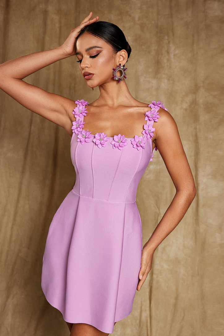 Lyanna Floral Mini dress- Pink