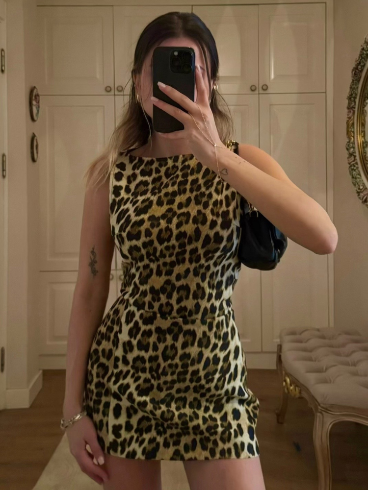 Camilla Leopard Print Mini Dress