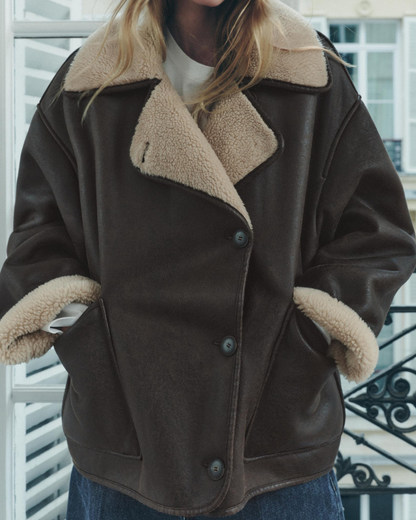 Nat Faux Brown Leather Jacket