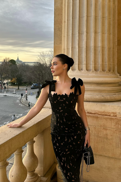 Regent Satin Lace Maxi dress