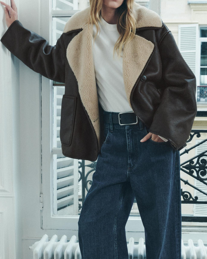Nat Faux Brown Leather Jacket