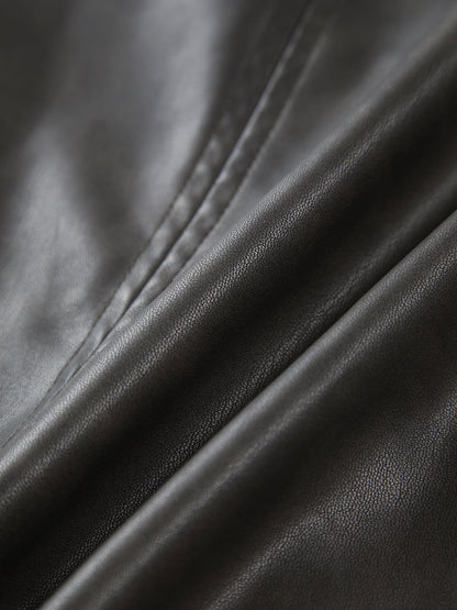 Mo Faux Leather Bomber Jacket