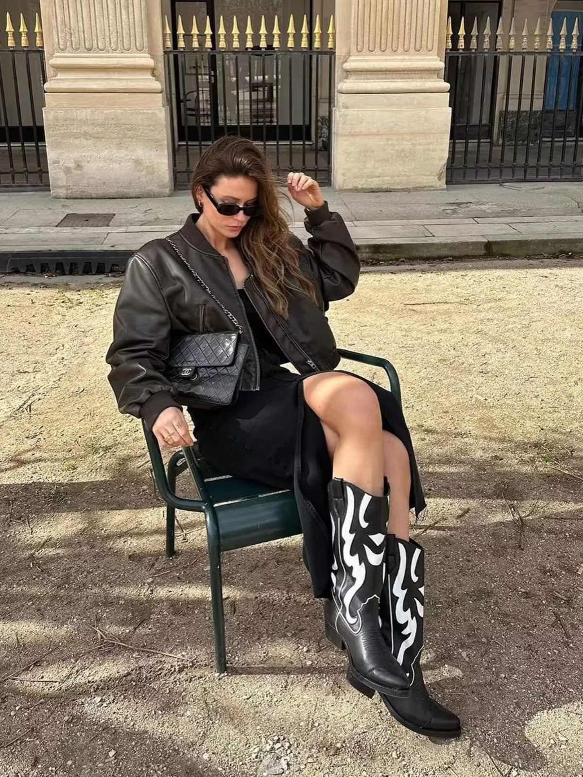 Mo Faux Leather Bomber Jacket