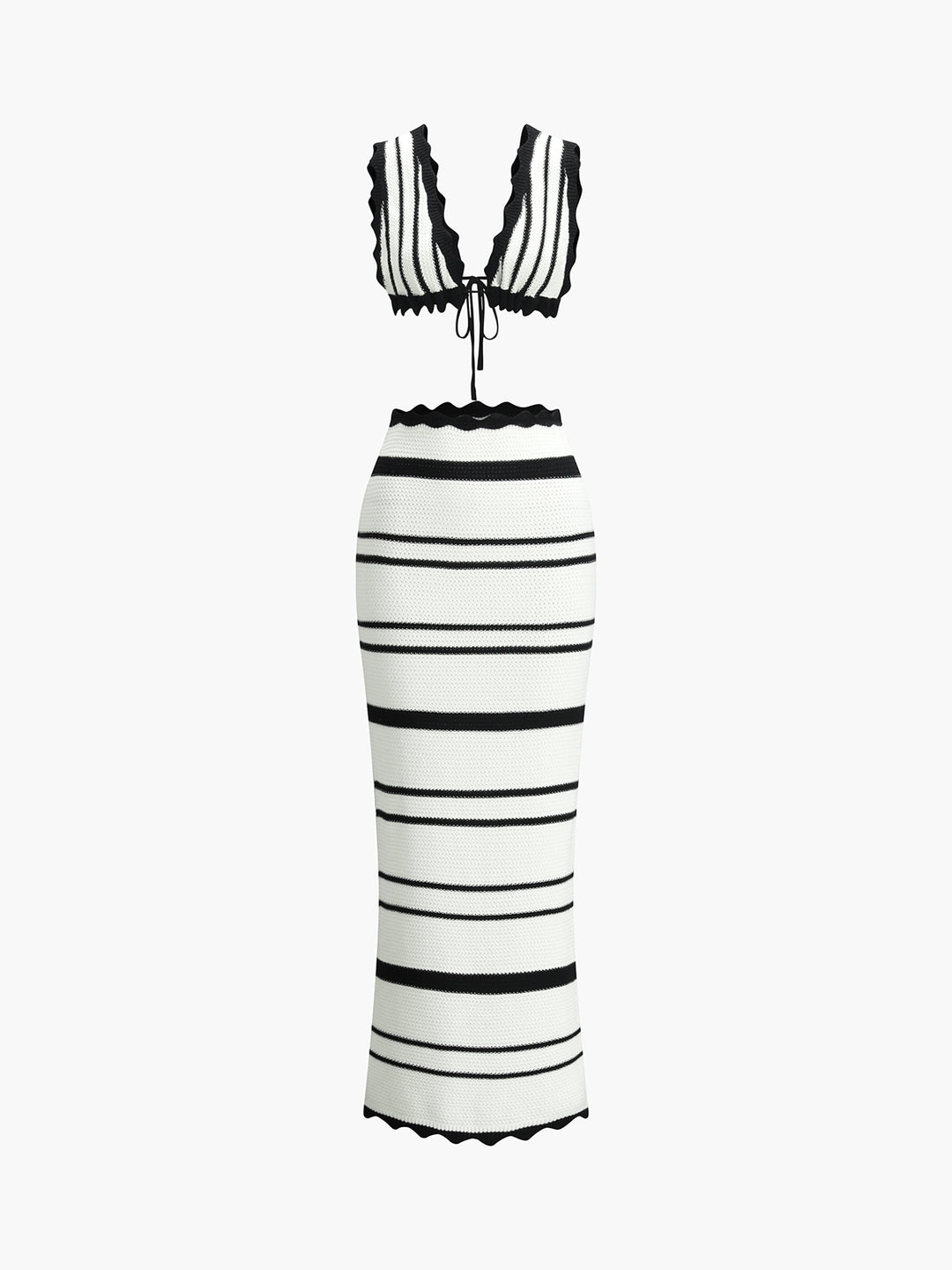 Willow black and white Two-Piece Knit Set