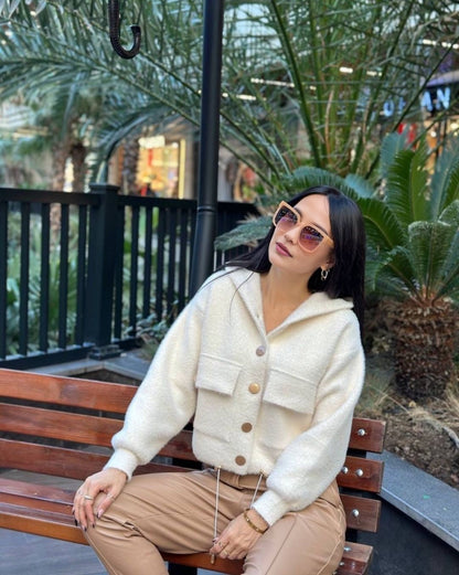 Missy Plush Hoodie white Jacket