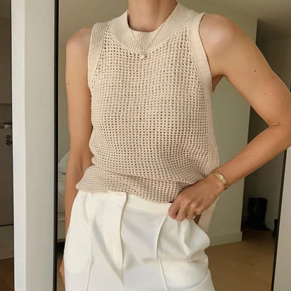 Male cream knit Vest
