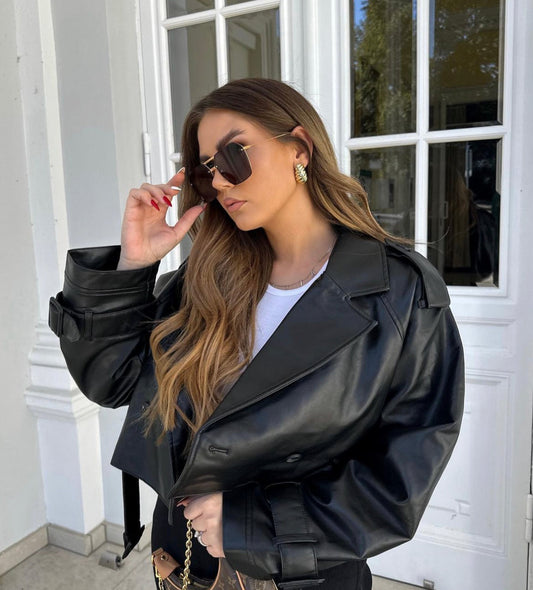 Zara black leather jacket