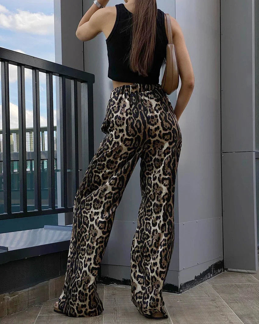 Eva wide leg Leopard Pants