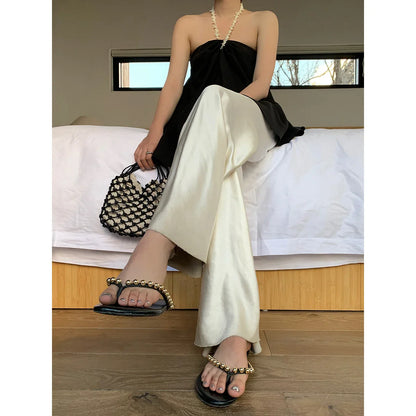 Dee Satin Wide-Leg Pants
