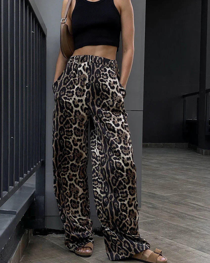 Eva wide leg Leopard Pants