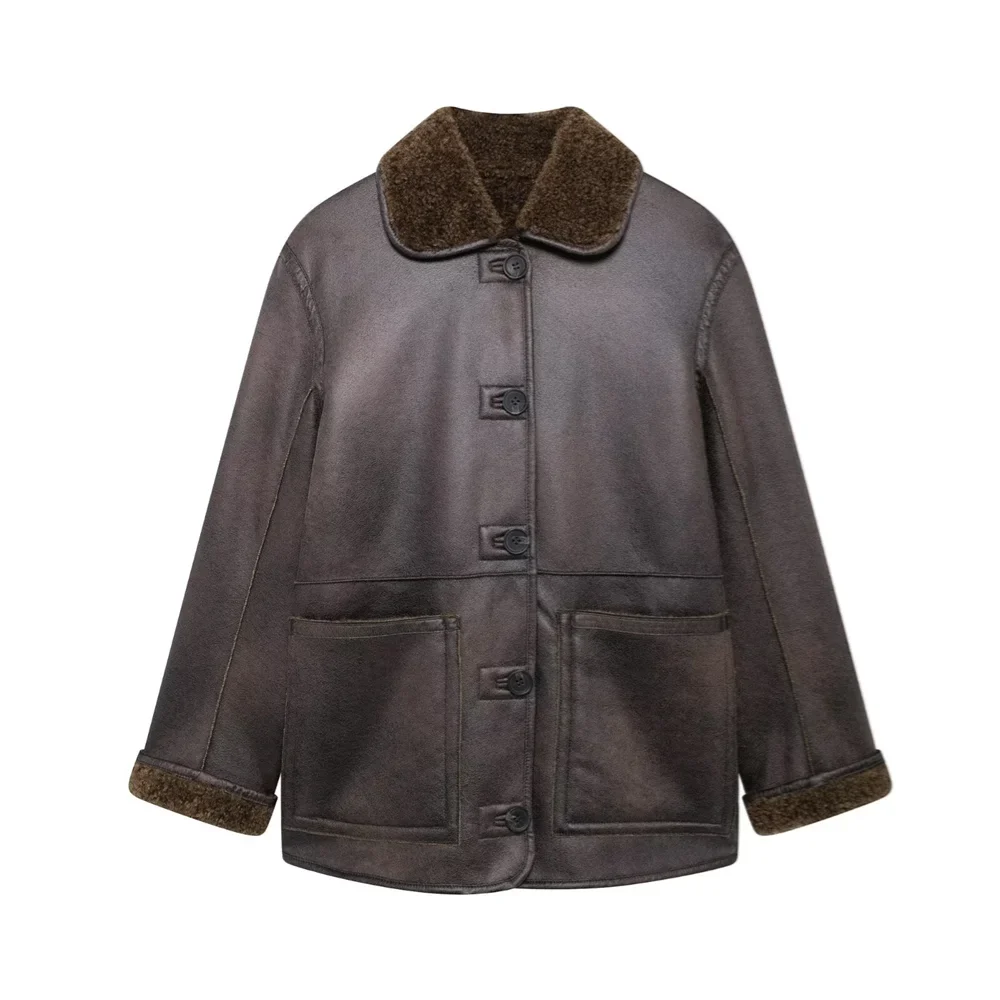 Lena Faux Leather Reversible Jacket