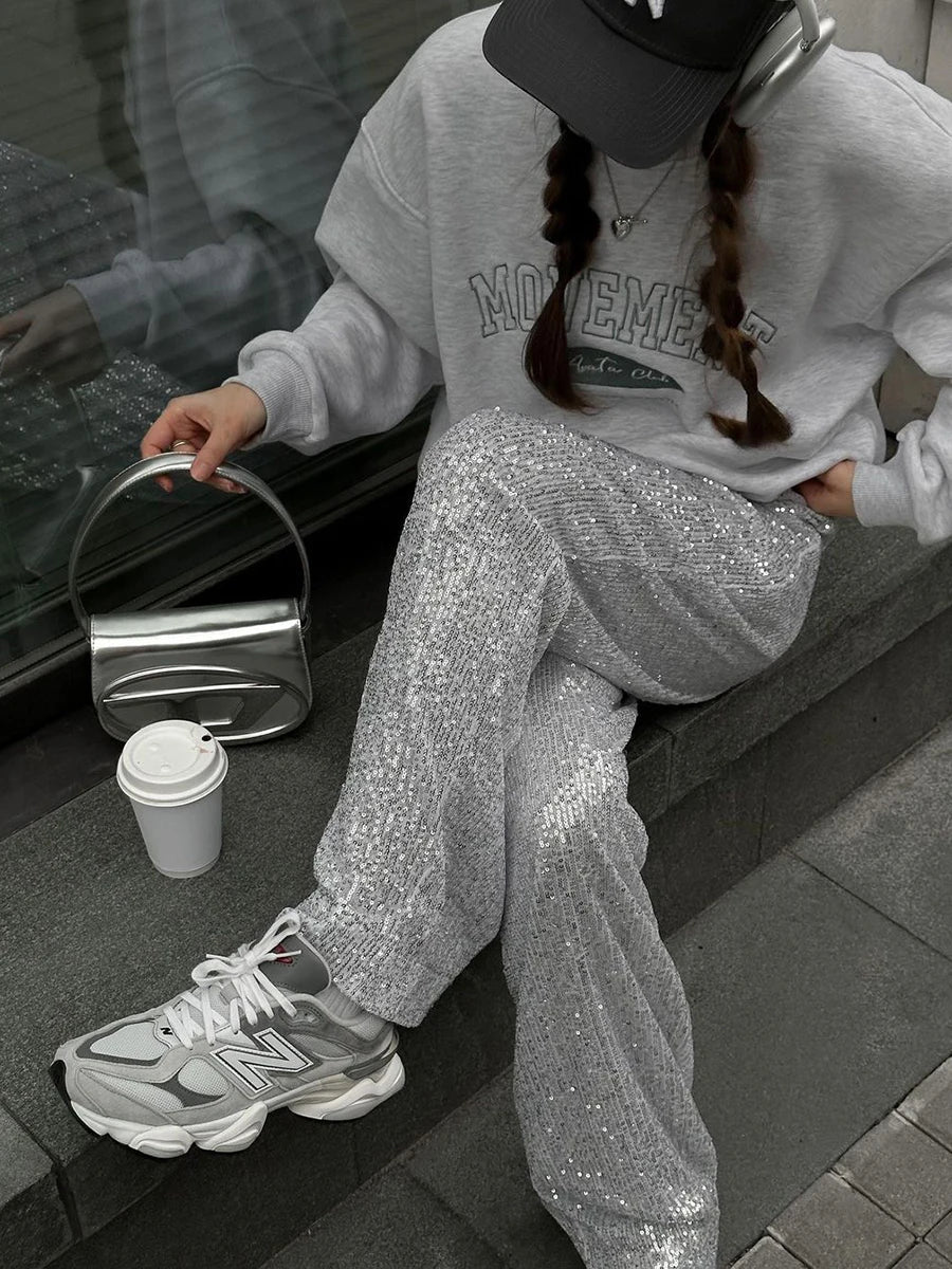 Serena Sparkling Wide-Leg Pants