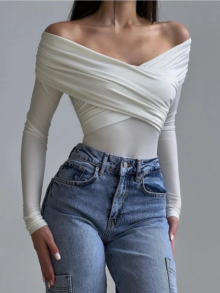 Ky Crossed Off-Shoulder Top