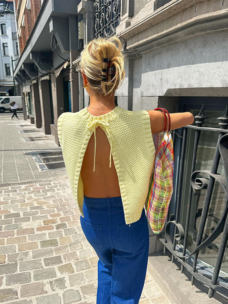 Cora Yellow Knit Vest