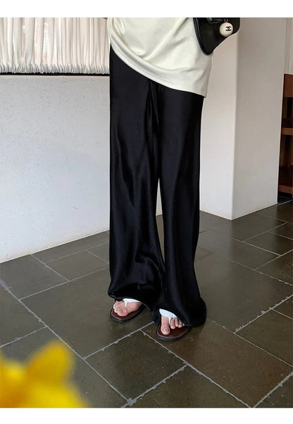 Dee Satin Wide-Leg Pants