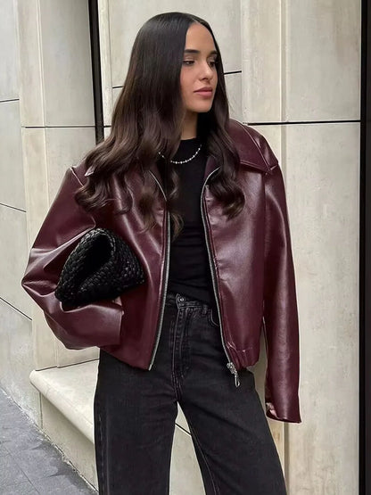 Rome Wine leather Jacket