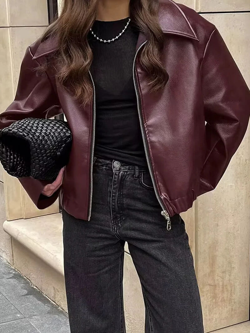 Rome Wine leather Jacket