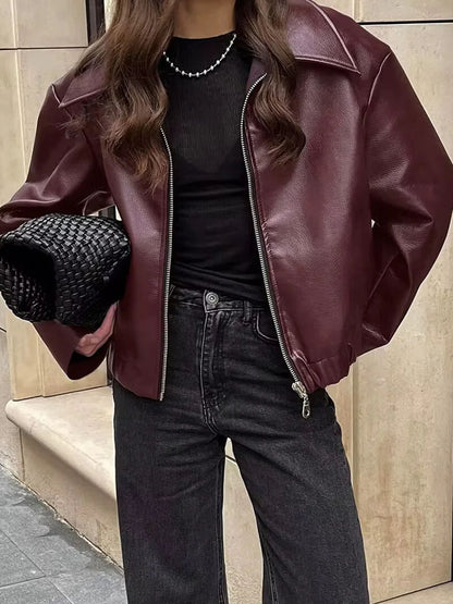 Rome Wine leather Jacket